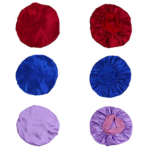 PIXNOR 6 Pcs Tampas de Sono BonÃ© de Cetim ChapÃ©u SalÃ£o Cap Perda de Cabelo ChapÃ©u Tampa da CabeÃ