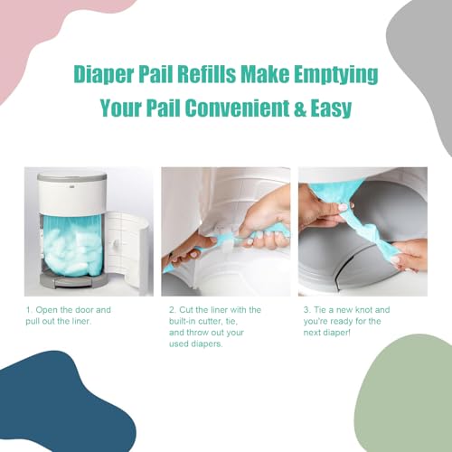 Image of USBOO Refills Compatible with Dekor Plus Diaper Pail,4 Pack Disposable Diaper Pail Refills, Reinforced Thickness Diaper Trash Bags, Holds up to 2320 Diapers,Tropical Fruit