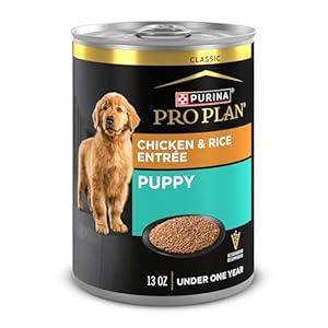 Purina Pro Plan Wet Puppy Food Pate, Wet Food Classic Chicken and Rice Entrée – (Pack of 12) 13 oz. Cans
