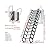 House Folding Ladder Pull Down Attic Ladder Super Thick S-Bend Safe Attic Stairs Load 882lb Indoor Outdoor Extension Ladder