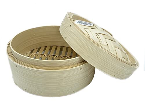 Cuiseur Vapeur en Bambou de 18cm - lot de Cuiseur Bambou Seul ou Cuiseur avec une Casserole - Livraison Gratuite France (Cuiseur bambou)