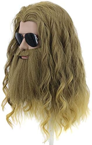 Yuehong Long Blonde Wig Thor Endgame Wig Men Halloween Cosplay Hair Wigs
