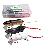 JOHNCOO Swimbait Hard Artificial Baits Mouse Fishing Lures Multi Jointed Fishing Lures Kit for Pike Bass