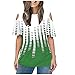 Produktbild KIMODO Oberteils Damen T Shirt Kurzarm O-Ausschnitt Drucken Nähen Schulterfrei Tops Bluse Rundem Rundhals Bluse Tunika Mode (Grün, 4XL)
