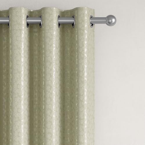 Image of Wakefit Jacquard Room Darkening Curtain | Light Blocking Upto 70% | (5 x 3.9 ft) | Door Curtain | Set of 2 | Reduces Noise | Machine Washable | Smash |Rings Taupe