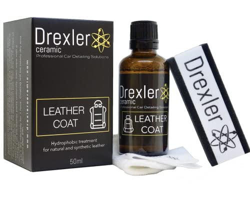 Drexler Ceramic Leather Coating 50ml Kit – 1-2 Years Protection, Hydrophobic Ceramic Coating for Leather and Fabric, Stain Repellent, Water Repellent, Long-Lasting Protection