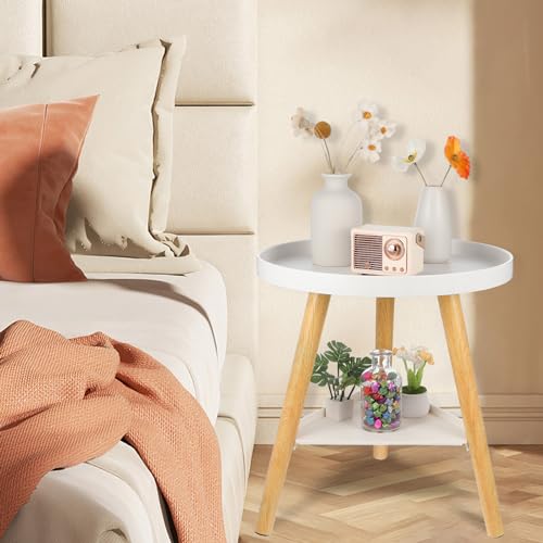 Table d'appoint en bois de pin blanc de qualité supérieure avec surface lisse