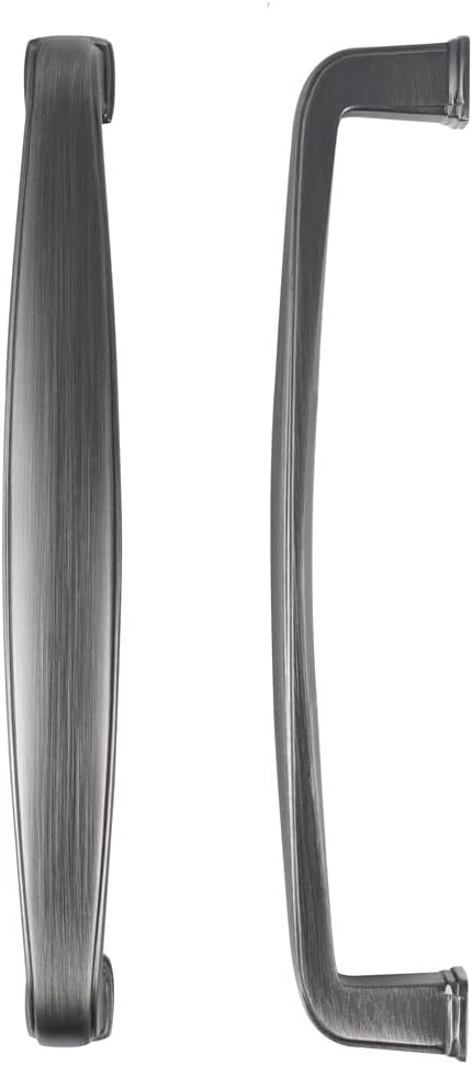 10 Pack 5-1/16 Inch (128mm) Solid Kitchen Cabinet Handles Black Brushed Satin Nickel Pulls Drawer for Cupboard Drawer, CF81898-128-BN