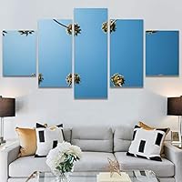 SIGNWIN 5 Panel Canvas Wall Art Palm Tree for Home Decorations Ready to Hang - 60