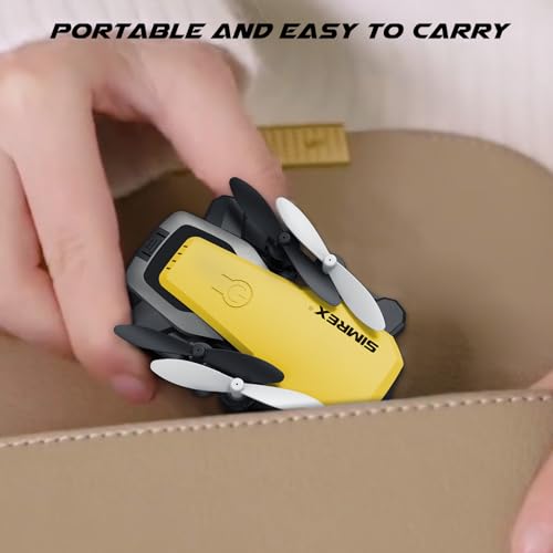 SIMREX X300C Mini Drone with Camera 720P HD, RC Quadcopter Foldable, Altitude Hold, 3D Flip, Headless Mode, Gravity Control and 2 Batteries, Gifts for Kids, Adults, Beginner,Yellow - Image 8