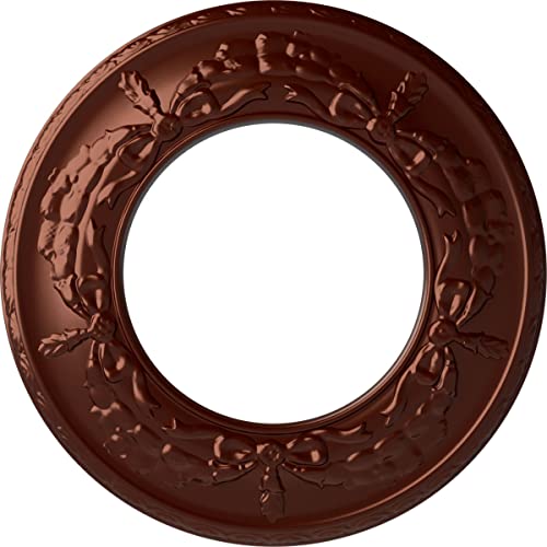 Ekena Millwork 13 1/4"OD x 7 1/8"ID x 7/8"P Salem Ceiling Medallion (Fits Canopies up to 7 1/8"), Hand-Painted Antique Copper