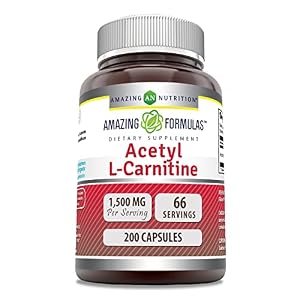 Amazing Formulas Acetyl L-Carnitine 1500mg 200 Capsules Supplement | ALCAR | Non-GMO | Gluten Free | Made in USA
