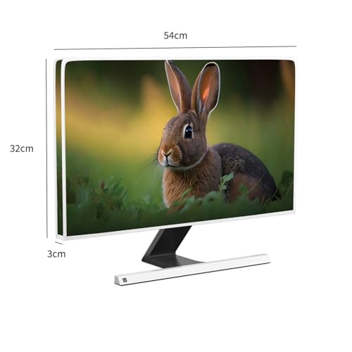 Image of Cute Rabbit Monitor Dust Cover 22, 23, 24, 25 Inch Nature Bunny Hare Grassland Full Body Cover for Computer Screen Panel Case Computer Sleeve Compatible with iMac 24, 22-25 PC, Desktop and TV
