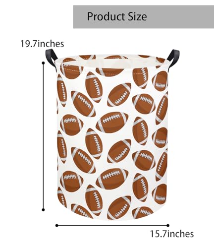 Image of Kids Laundry Basket Baby Hamper Footballs Toy Storage Bin for Boys Room Decor Baby Nursery Hamper Gift Baskets for Bedroom Bathroom(Footballs)