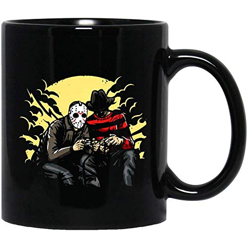 Freddy vs Jason Play Game Jason Voorhees y Freddy Krueger Película divertida Tazas de café Tazas de terror Halloween Cine