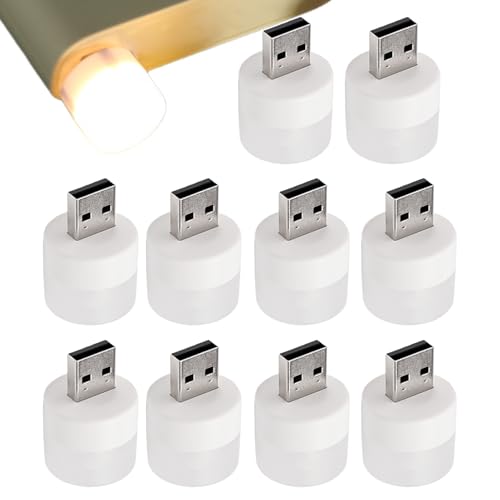 Luz Para Portátil | 10 Luces De Lectura USB,Lámpara Portátil de Bajo Consumo para Dormitorio, Estudio, Mesilla y Lectura con PC