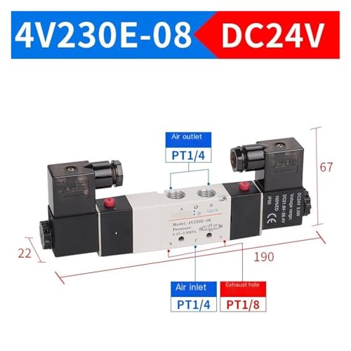 Électrovanne 4V230-08 bipolaire à double commande stable - 5