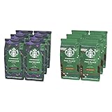 STARBUCKS Pike Place Roast Ganze Kaffeebohnen, Mittlere Röstung (6 x 200g) & Espresso Roast Ganze Kaffeebohnen, Dunkle Röstung (6 x 200g)