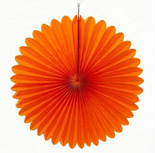 Sorive 5Pcs 10" Tissue Paper Fan Party Hanging Fan Flower Wedding Birthday Showers Party Baby Shower Decorations (10 Inch, Orange) #TOP3
