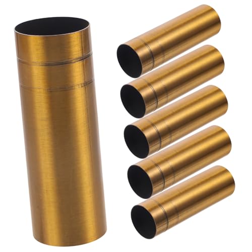 Amosfun 6 Piezas Titular de la lámpara de araña luces de techo cubierta de portalámparas lampara colgante candeeiro suspenso mangas de base ligera cubiertas de tubo de vela Golden