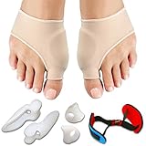 Bunion Relief & Bunion Corrector Protector Sleeves Kit - Treat Pain in Hallux Valgus, Tailors Bunion, Big Toe straightener, Hammer Toe, Toe Separator Spacers bunion Splint Aid Surgery Treatment Night