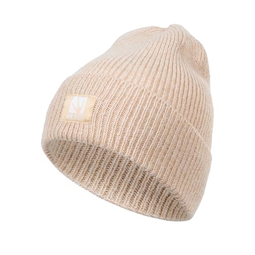 HEYO Damen Winter-Set | Strickmütze mit Umschlag, Schal & Handschuhe | Warme Beanie Strickschal Beige HZ0016 (Beige)