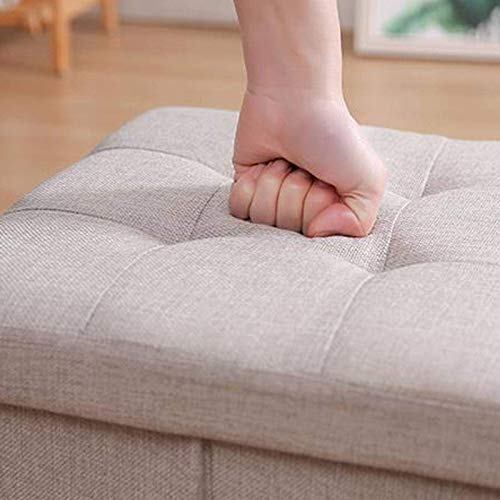Ottoman en lin gain de place pour optimiser le rangement du salon - 4