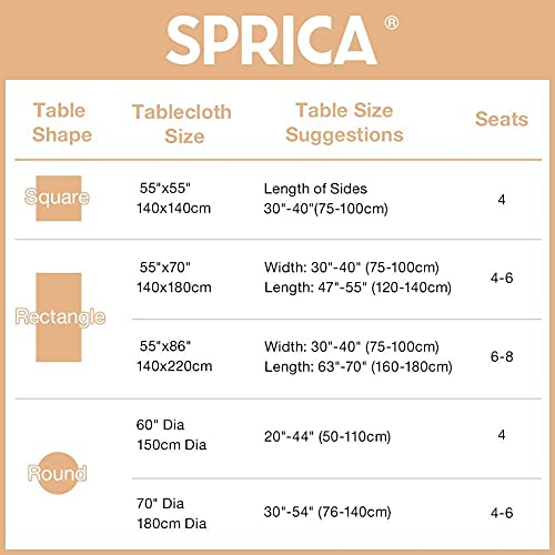 Sprica Round Tablecloth, Cotton Linen Tassel Table Cover For Kitchen Dinner Table, Decorative Solid Color Table Desk Cover, Suit For Round 20-44" Table, With Tassel Diameter 60Inch/150Cm, Beige #TOP1