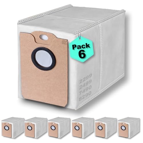 RM Pro® 6 Bolsas de Recambio Conga 8290-7490-2499-2299. Compatible con Aspirador Conga 2299, Conga 2499, Conga 7490, Conga 8290. (No Compatible con Modelo 7490 Ultimate Home Genesis) Pack de 6