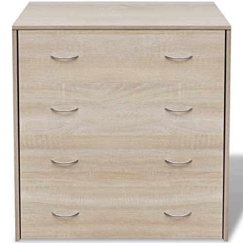Aparador de madera y MDF con acabado efecto roble de diseño atemporal 6
