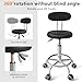 DENGTELI Chair with Wheels PU Leather, with Backrest, Height Adjustable, 360° Swivelling Armless Barstool with Footrest, Ideal for Pubs, Restaurants, Offices, Homes, Tattoos, Massages (Black)