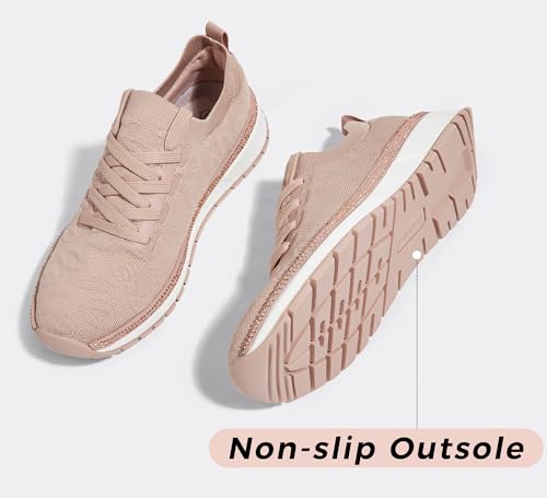 LUCKY STEP Women 's Mesh Slip on Sneaker Elastic Sock Knit Comfortable Breathable Lightweight Fashion Casual Walking Shoes4