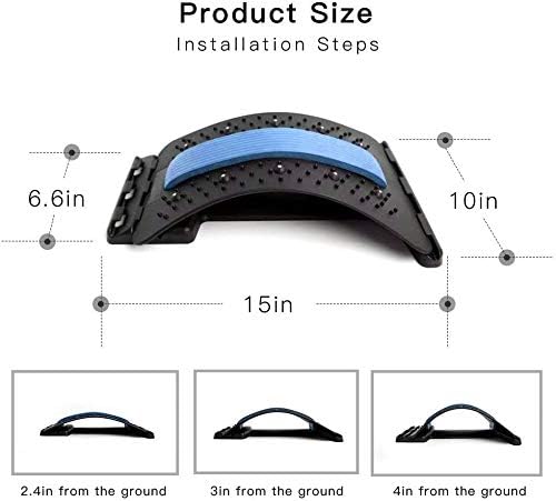 JAMETAI Back Stretcher for Pain Relief,Magnetic Therapy Back Cracker Device Back Arch Stretcher,Multi-Level Spine Deck Stretching Device Herniated Disc Spine Deck(Blue)