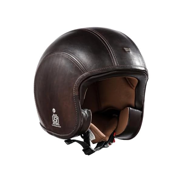 Royal-Enfield-Granado-Neo-ISI-and-DOT-Certified-Leather-Outer-Shell-Riding-Motorcycling-Helmet-D-Brown-XL-62-Cm Royal Enfield Granado Neo ISI and DOT Certified Leather Outer Shell Riding Motorcycling Helmet D Brown (XL) 62 Cm