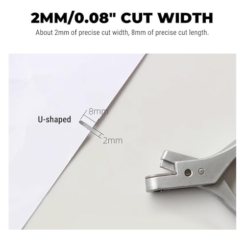 Uadme Kerbschnittzange, Lochzange 2mm, Kerbzange für Stoff, Pattern Notcher aus Stahl, Professionelle Nähstanze Schnittmuster Einkerbung für Designer und Schneider