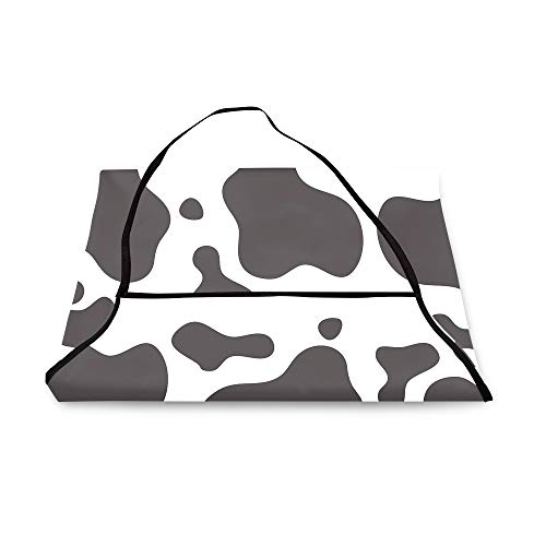 Dzglobal Cute Women Girls Cooking Kitchen Apron Black White Cow Print Bib Apron Gift #TOP3