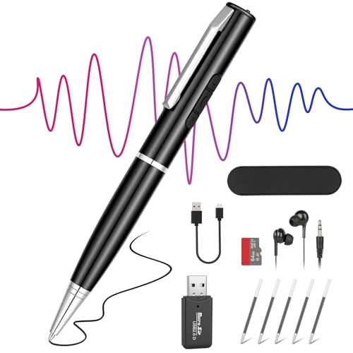 Ainiv Grabadora Voz Digital de 64 GB, Dispositivo Grabación Portátil con Audio HD, Reducción de Ruido Inteligente DSP, para Reuniones, Conferencias, Clases, Entrevistas