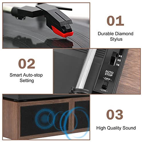 Lecteur de disques Vinyle Bluetooth avec Haut-parleurs externes, Platine Vinyle à entraînement par Courroie à 3 Vitesses… - Les Beatles, Paul McCartney, John Lennon, RIngo Starr, George Harrison Lecteur de disques Vinyle Bluetooth avec Haut-parleurs externes, Platine Vinyle à entraînement par Courroie à 3 Vitesses… – Image 8