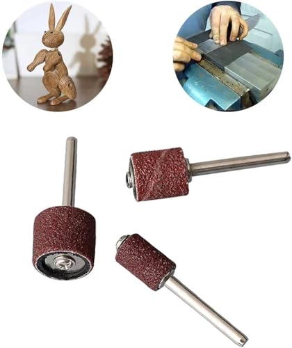 WEDAMOO 222 Stück Schleifhülsen Satz, 80/120 Grit Schleiftrommel Einschließlich 216 Stück teilig Schleifen Bands und 6 Stück Schleifwalze für Dremel Drehwerkzeug