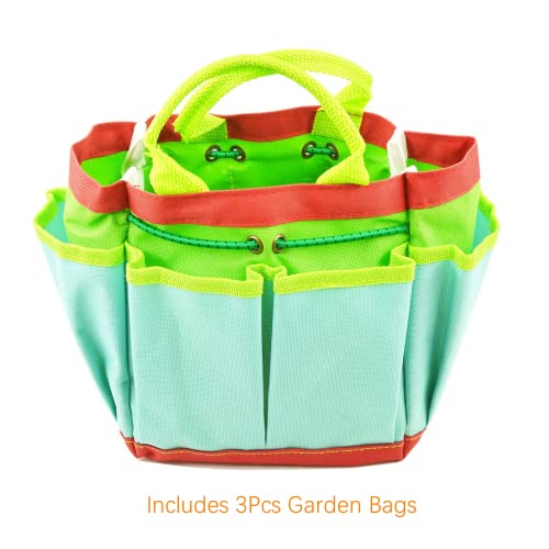 image for POMIKU 3 Pcs Kids Gardening Storage Bag for Garden Tools, Right Size f