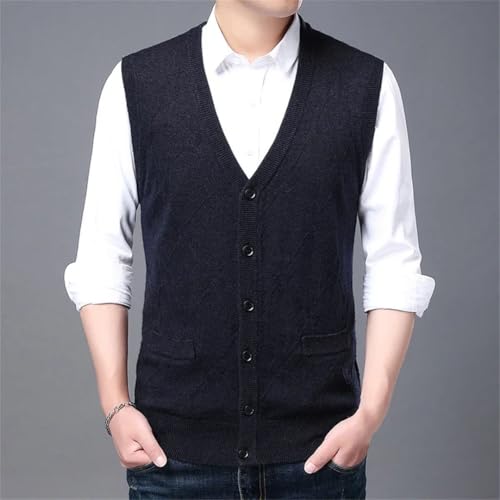 Men's V-Neck Retro Knitted Cardigan Sleeveless Casual Daily Business Knitted Vest4