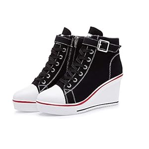 High-Top-Keilschuhe für Damen, EU-Größe 35-43, Leinen, Casual-Stil, für Frühling / Sommer, Keilabsatz