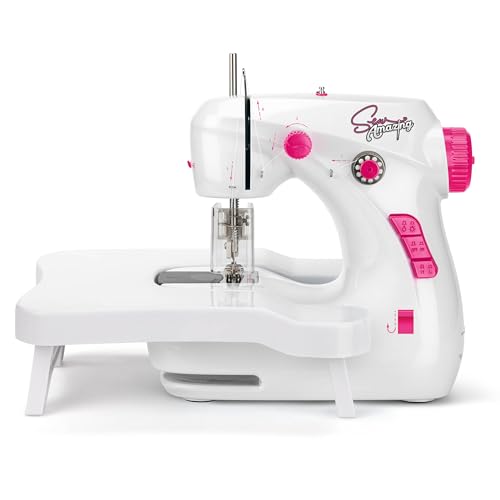 Sew Amazing Workshop, Kids Beginners Sewing Machine with Extendable Table, Accessories Included, Two Speed Setting and Sews In Reverse, STEAM Toy