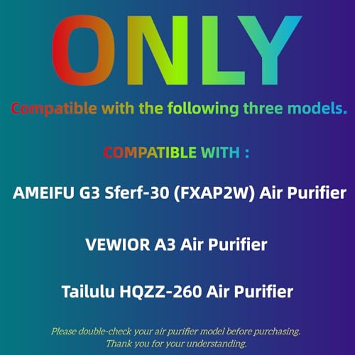 Image of 2 Pack G3 Pet Care Filters For AMEIFU G3 & VEWIOR A3 Air Purifier, Yellow