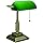 Traditional Style CFL Banker's Desk Lamp with Green Glass Shade
