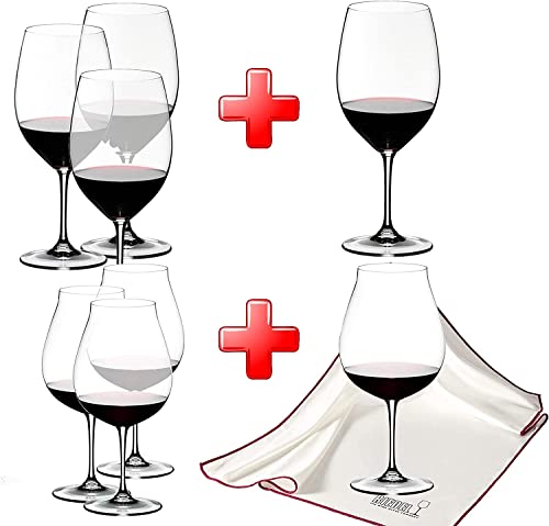 Riedel Vinum Pay 6 Get 8 Mixed Red Varietal Set 4 Cabernet/Merlot And 4 New World Pinot Noir #TOP3