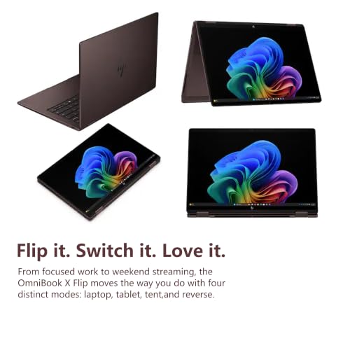 Image of Delca Customized Laptop Made with HP OmniBook X Flip 2-in-1 AI Laptop | 14 inch WUXGA OLED Touch | AMD 4-core Ryzen AI 5 430 (Up to 50 NPU Tops) | 16GB DDR5 512GB /1TB /2TB SSD | Backlit WiFi 7 USB4 Win11