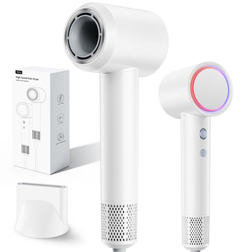 Aidisy Fono Capelli Phon Capelli Professionale, Potente Asciugacapelli Ionico Phon Da Viaggio, Hair Dryer Motore da 110.000 giri al Minuto,1 Concentratore, 6 Combinazioni di Velocità/Temperatura