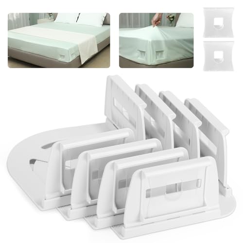 ONEDONE Sheet Holders - Bed Sheet Holders for Corners Universal Fit Bed Lock Sheets Holder Keep Sheets Firm & Tight Heavy Duty Fitted Sheets Holder Op