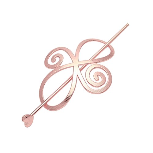 Fashion Women Knotted Flower Hairpin Barrette Hair Clip Ponytail Hair Holder - Rose Gold